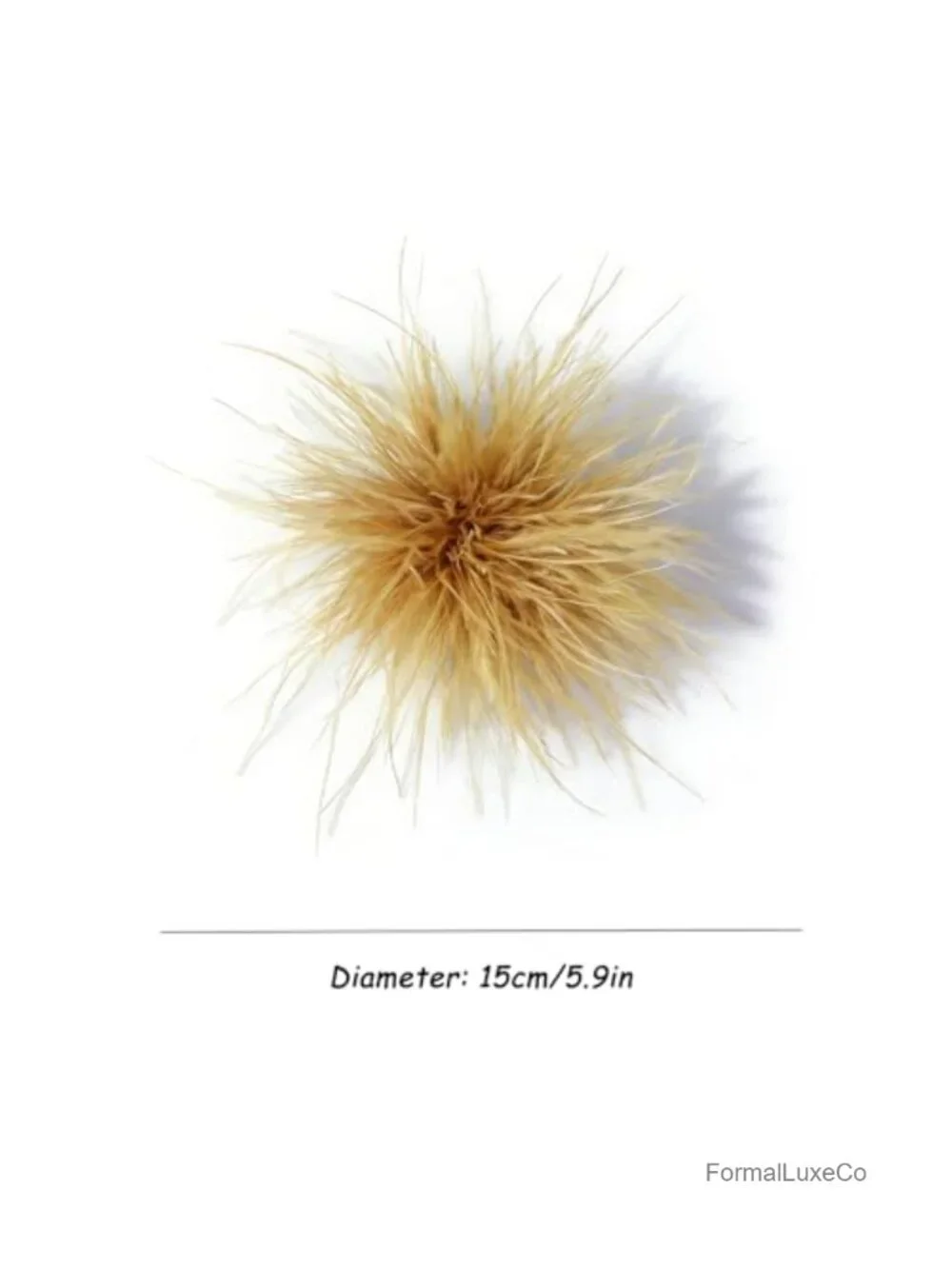 Ostrich Feather Flower Brooch, Large Statement Lapel Pin for Women, Wedding